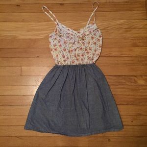 Lush Floral Chambray Dress